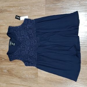 (1X) NWT Style & Co. Empire Waist Flowy Crochet Lace Bohemian Outdoor
